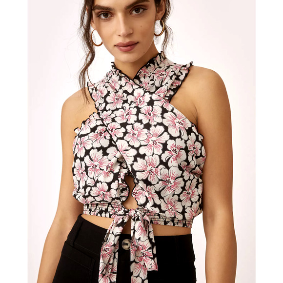 NWT Anthropologie Let Me Be Halter Floral Top - Medium - Picture 3 of 10